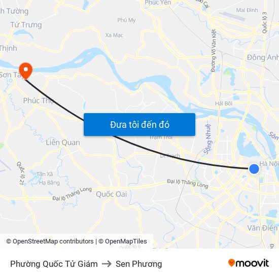 Phường Quốc Tử Giám to Sen Phương map