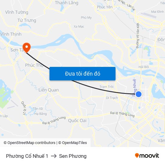 Phường Cổ Nhuế 1 to Sen Phương map