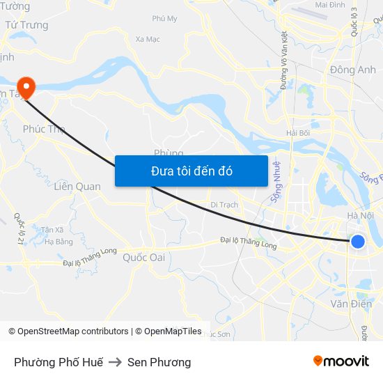 Phường Phố Huế to Sen Phương map