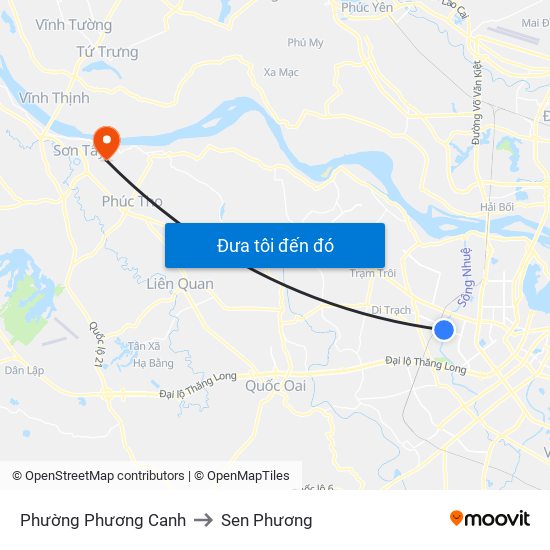 Phường Phương Canh to Sen Phương map