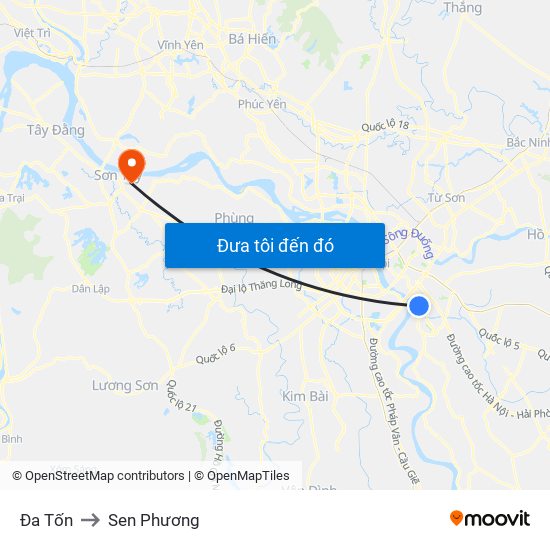 Đa Tốn to Sen Phương map