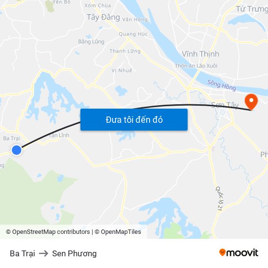 Ba Trại to Sen Phương map