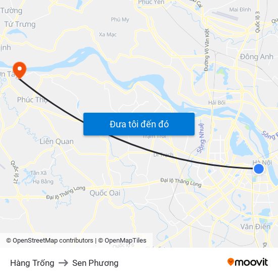 Hàng Trống to Sen Phương map