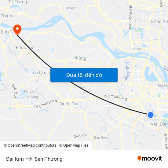 Đại Kim to Sen Phương map