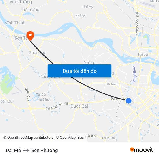 Đại Mỗ to Sen Phương map