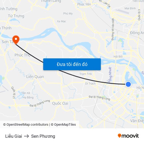 Liễu Giai to Sen Phương map