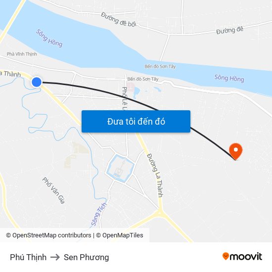 Phú Thịnh to Sen Phương map