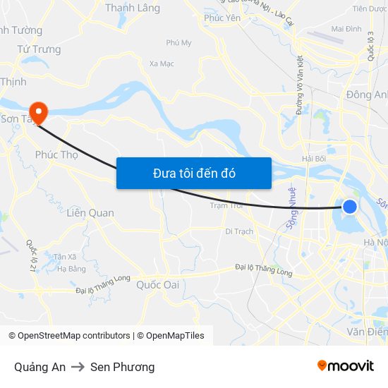 Quảng An to Sen Phương map
