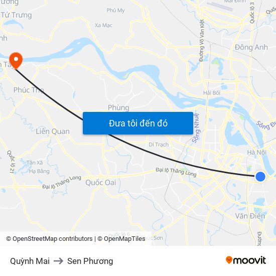 Quỳnh Mai to Sen Phương map
