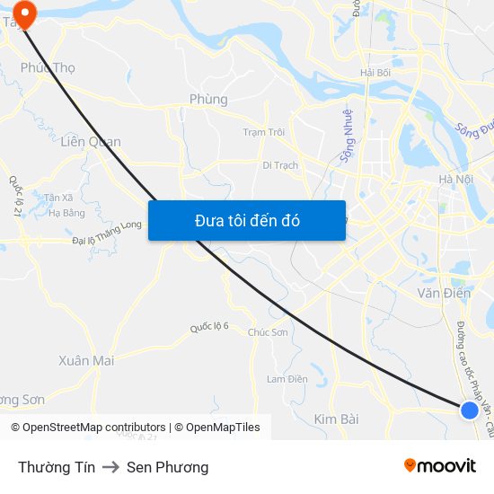 Thường Tín to Sen Phương map