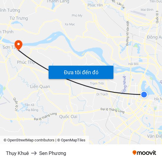 Thụy Khuê to Sen Phương map