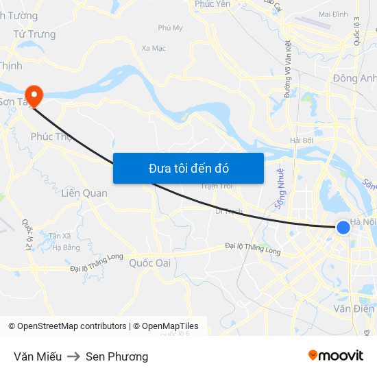 Văn Miếu to Sen Phương map