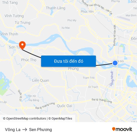 Võng La to Sen Phương map