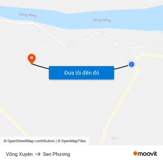 Võng Xuyên to Sen Phương map