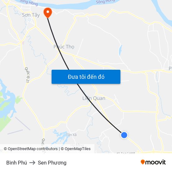 Bình Phú to Sen Phương map