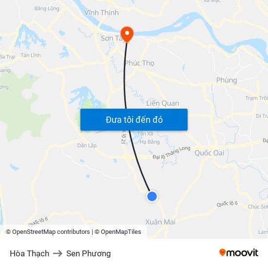 Hòa Thạch to Sen Phương map