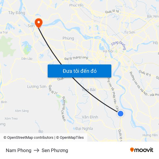 Nam Phong to Sen Phương map
