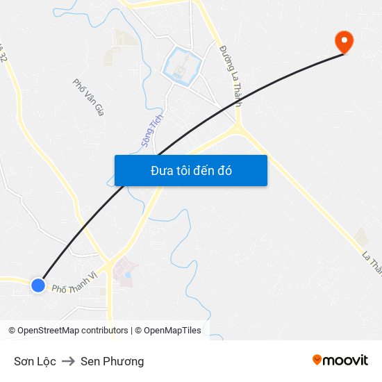 Sơn Lộc to Sen Phương map