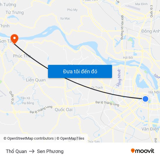 Thổ Quan to Sen Phương map