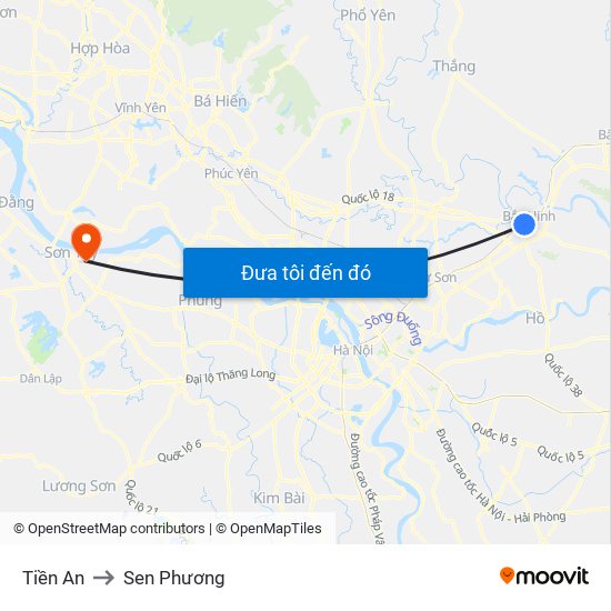 Tiền An to Sen Phương map