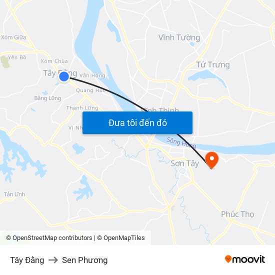 Tây Đằng to Sen Phương map