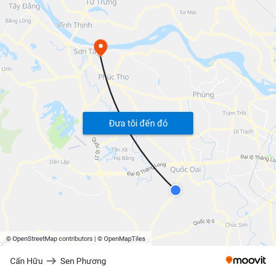 Cấn Hữu to Sen Phương map