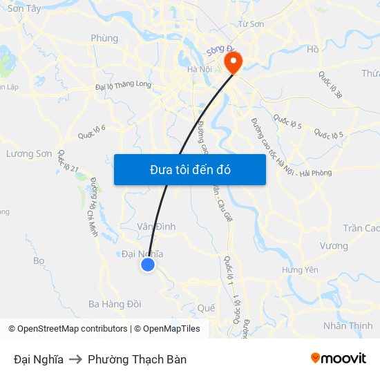 Đại Nghĩa to Phường Thạch Bàn map