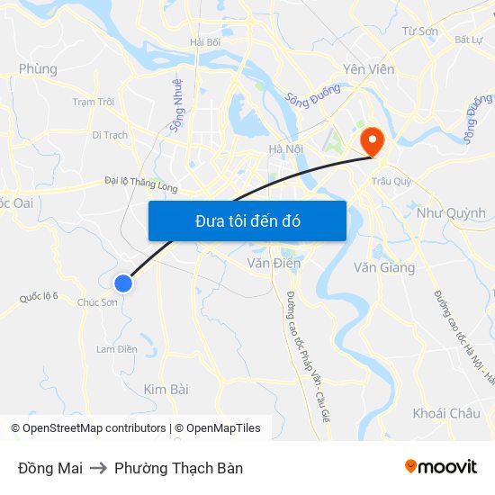 Đồng Mai to Phường Thạch Bàn map