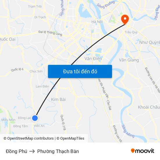 Đồng Phú to Phường Thạch Bàn map