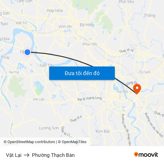 Vật Lại to Phường Thạch Bàn map