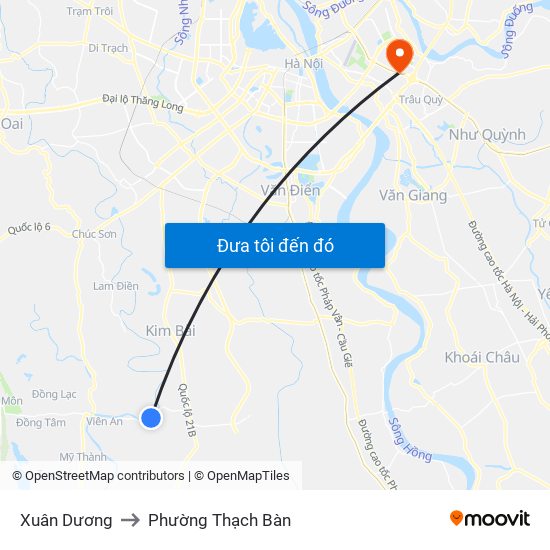 Xuân Dương to Phường Thạch Bàn map