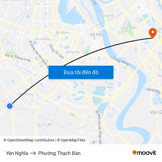 Yên Nghĩa to Phường Thạch Bàn map