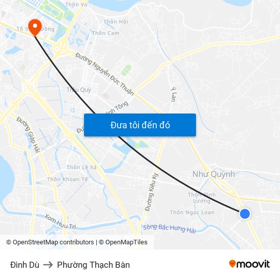 Đình Dù to Phường Thạch Bàn map