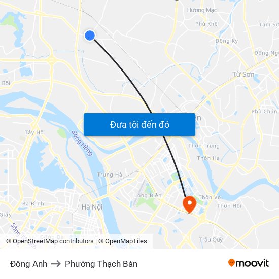 Đông Anh to Phường Thạch Bàn map