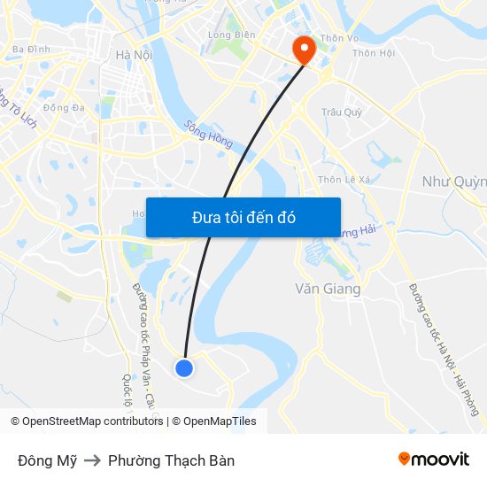 Đông Mỹ to Phường Thạch Bàn map