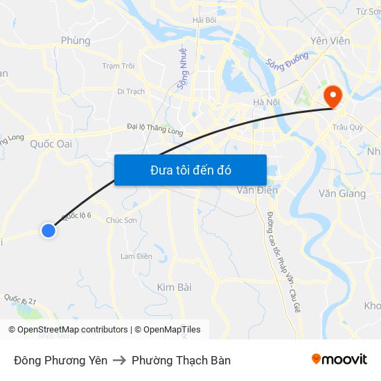 Đông Phương Yên to Phường Thạch Bàn map