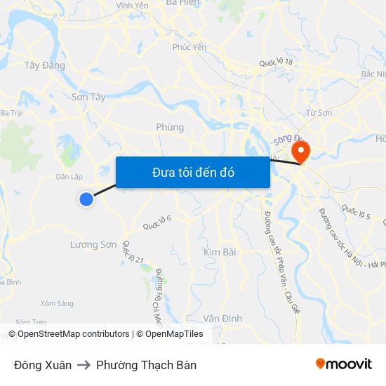 Đông Xuân to Phường Thạch Bàn map