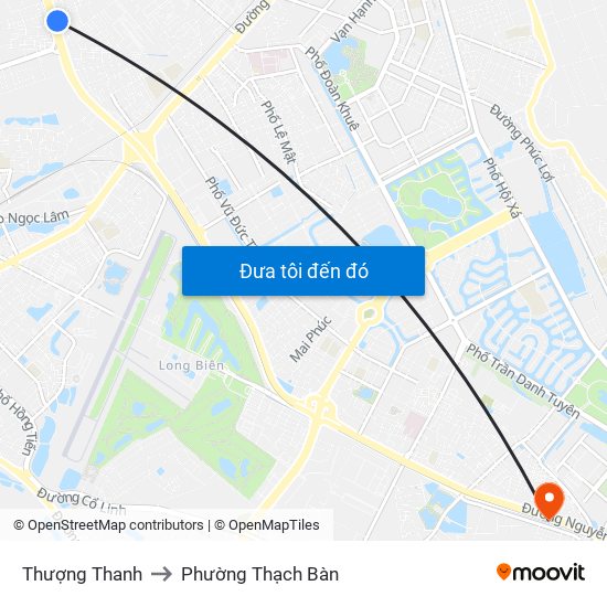 Thượng Thanh to Phường Thạch Bàn map