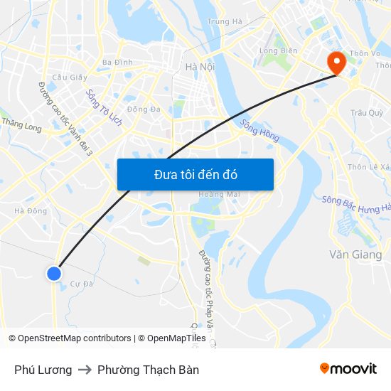 Phú Lương to Phường Thạch Bàn map