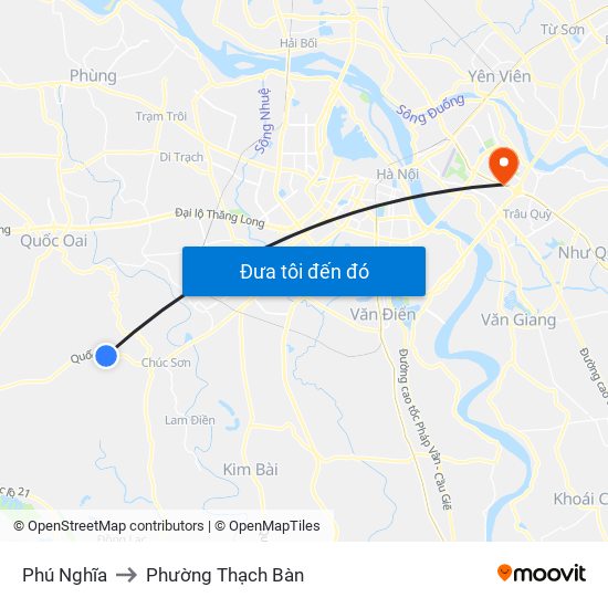 Phú Nghĩa to Phường Thạch Bàn map