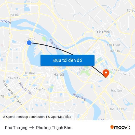 Phú Thượng to Phường Thạch Bàn map