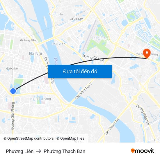 Phương Liên to Phường Thạch Bàn map