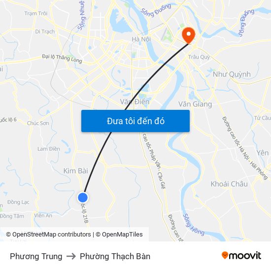 Phương Trung to Phường Thạch Bàn map