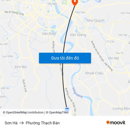 Sơn Hà to Phường Thạch Bàn map