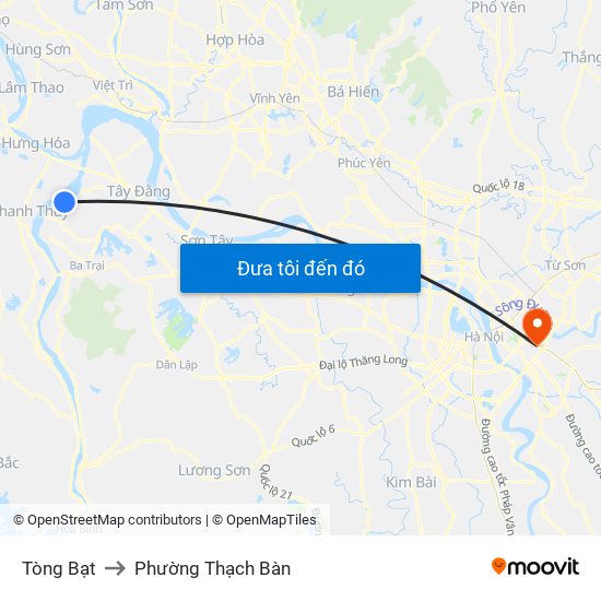 Tòng Bạt to Phường Thạch Bàn map