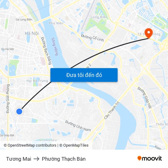 Tương Mai to Phường Thạch Bàn map