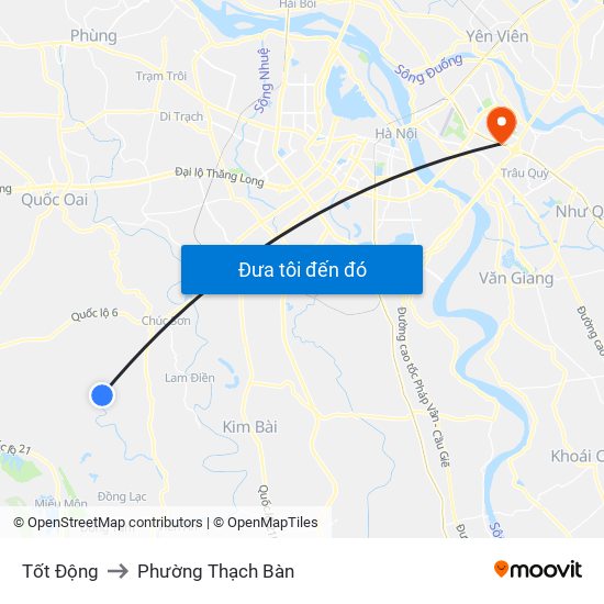 Tốt Động to Phường Thạch Bàn map