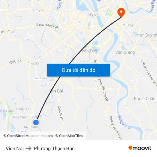 Viên Nội to Phường Thạch Bàn map