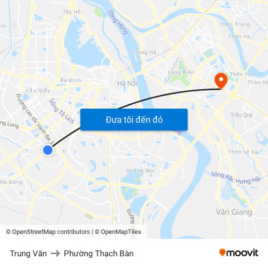 Trung Văn to Phường Thạch Bàn map