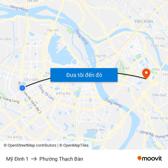 Mỹ Đình 1 to Phường Thạch Bàn map